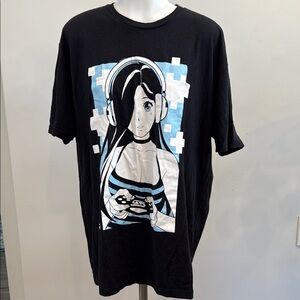 GamerSupps GS Waifu Men’s XL Anime Gamer Girl Black Short Sleeve Tee